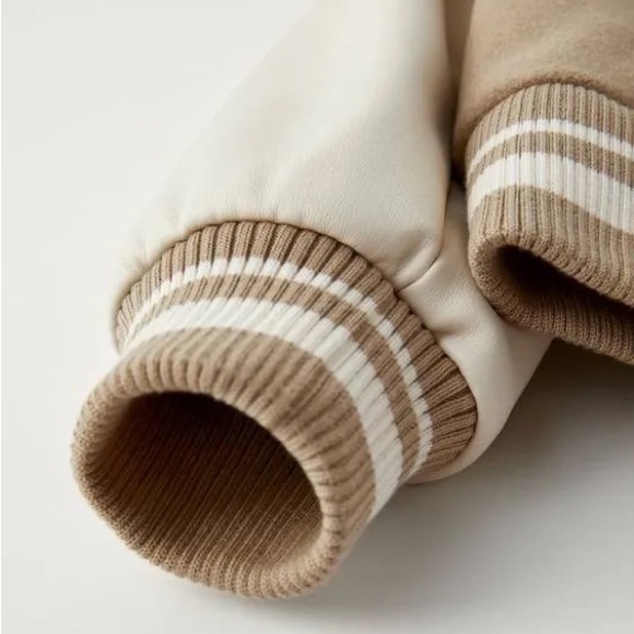 Zara Mixed Varsity Bomber Jacket - Picture 6 of 6